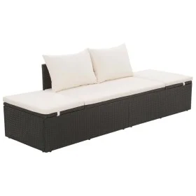 Cama de jardín 195x60 cm ratán sintético negro de vidaXL, Camas para exteriores - Ref: Foro24-43953, Precio: 223,46 €, Descue...