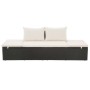 Cama de jardín 195x60 cm ratán sintético negro de vidaXL, Camas para exteriores - Ref: Foro24-43953, Precio: 226,56 €, Descue...