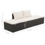 Cama de jardín 195x60 cm ratán sintético negro de vidaXL, Camas para exteriores - Ref: Foro24-43953, Precio: 226,56 €, Descue...