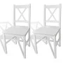 Sillas de comedor 2 unidades madera de pino blancas de vidaXL, Sillas de comedor - Ref: Foro24-241510, Precio: 98,82 €, Descu...
