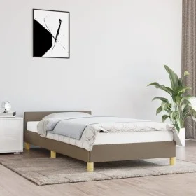 Estructura de cama con cabecero de tela gris taupe 90x200 cm de vidaXL, Camas y somieres - Ref: Foro24-347387, Precio: 95,64 ...