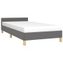 Estructura de cama con cabecero de tela gris oscuro 100x200 cm de vidaXL, Camas y somieres - Ref: Foro24-347392, Precio: 90,3...