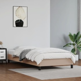 Estructura de cama cuero sintético color capuchino 90x190 cm de vidaXL, Camas y somieres - Ref: Foro24-346879, Precio: 77,65 ...