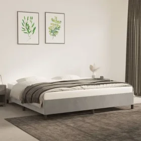Estructura de cama de terciopelo gris claro 180x200 cm de vidaXL, Camas y somieres - Ref: Foro24-347342, Precio: 135,97 €, De...