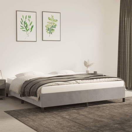 Estructura de cama de terciopelo gris claro 180x200 cm de vidaXL, Camas y somieres - Ref: Foro24-347342, Precio: 137,49 €, De...