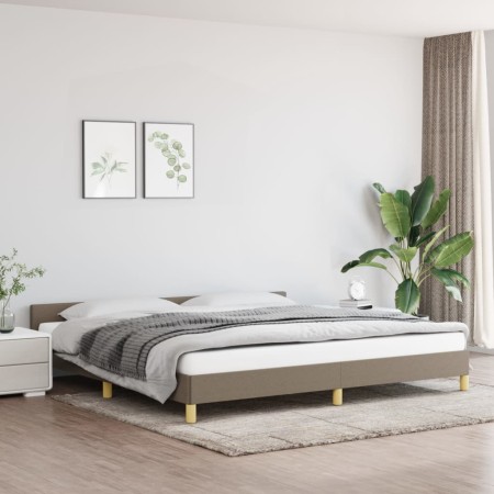 Estructura de cama con cabecero de tela gris taupe 200x200 cm de vidaXL, Camas y somieres - Ref: Foro24-347443, Precio: 136,7...