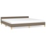 Estructura de cama con cabecero de tela gris taupe 200x200 cm de vidaXL, Camas y somieres - Ref: Foro24-347443, Precio: 136,7...
