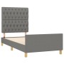 Estructura de cama con cabecero de tela gris oscuro 90x200 cm de vidaXL, Camas y somieres - Ref: Foro24-3125269, Precio: 152,...