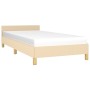 Estructura de cama con cabecero de tela color crema 90x190 cm de vidaXL, Camas y somieres - Ref: Foro24-347380, Precio: 92,67...