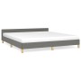 Estructura de cama con cabecero tela gris oscuro 180x200 cm de vidaXL, Camas y somieres - Ref: Foro24-347432, Precio: 130,89 ...