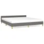 Estructura de cama con cabecero tela gris oscuro 180x200 cm de vidaXL, Camas y somieres - Ref: Foro24-347432, Precio: 128,65 ...
