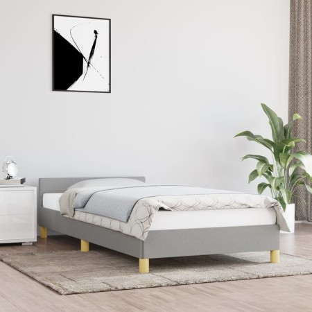 Estructura de cama con cabecero de tela gris claro 100x200 cm de vidaXL, Camas y somieres - Ref: Foro24-347391, Precio: 83,83...