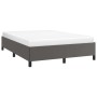 Estructura de cama de cuero sintético gris 140x190 cm de vidaXL, Camas y somieres - Ref: Foro24-347249, Precio: 120,19 €, Des...