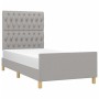 Estructura de cama con cabecero de tela gris claro 90x200 cm de vidaXL, Camas y somieres - Ref: Foro24-3125268, Precio: 140,1...