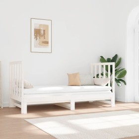 Sofá cama extraíble madera maciza de pino blanco 2x(90x190) cm de vidaXL, Camas y somieres - Ref: Foro24-3124768, Precio: 206...