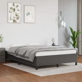 Estructura de cama de cuero sintético gris 140x200 cm de vidaXL, Camas y somieres - Ref: Foro24-347255, Precio: 111,68 €, Des...