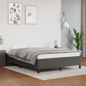 Estructura de cama de cuero sintético gris 140x200 cm de vidaXL, Camas y somieres - Ref: Foro24-347255, Precio: 104,67 €, Des...
