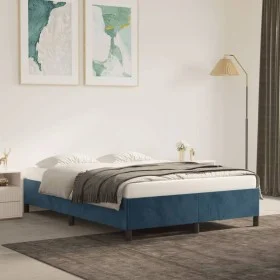 Blue velvet bed frame 140x190 cm by vidaXL, Beds and slatted bases - Ref: Foro24-347322, Price: 117,53 €, Discount: %