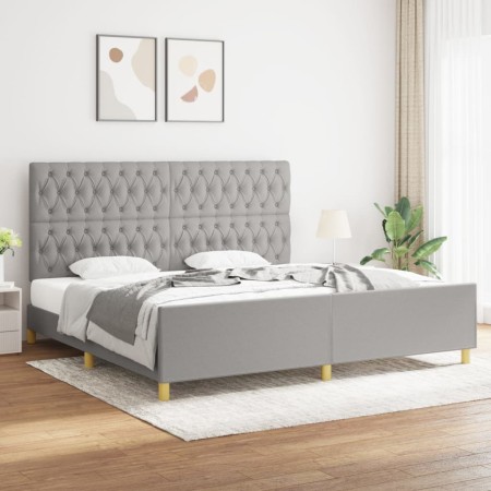 Estructura de cama con cabecero de tela gris claro 200x200 cm de vidaXL, Camas y somieres - Ref: Foro24-3125324, Precio: 242,...