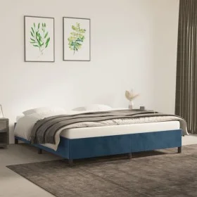 Blauer Samtbettrahmen 160x200 cm von vidaXL, Betten und Lattenroste - Ref: Foro24-347334, Preis: 122,78 €, Rabatt: %
