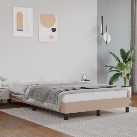 Estructura de cama de cuero sintético capuchino 120x200 cm de vidaXL, Camas y somieres - Ref: Foro24-346897, Precio: 117,38 €...