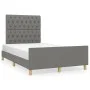 Bed frame with headboard in dark gray fabric 120x200 cm by vidaXL, Beds and slatted bases - Ref: Foro24-3125285, Price: 164,1...