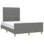 Bed frame with headboard in dark gray fabric 120x200 cm by vidaXL, Beds and slatted bases - Ref: Foro24-3125285, Price: 164,1...
