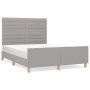 Estructura de cama con cabecero de tela gris claro 140x200 cm de vidaXL, Camas y somieres - Ref: Foro24-3125138, Precio: 237,...