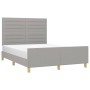 Estructura de cama con cabecero de tela gris claro 140x200 cm de vidaXL, Camas y somieres - Ref: Foro24-3125138, Precio: 237,...