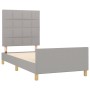 Estructura de cama con cabecero de tela gris claro 90x200 cm de vidaXL, Camas y somieres - Ref: Foro24-3125025, Precio: 139,0...