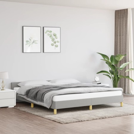 Estructura de cama con cabecero gris claro tela 180x200 cm de vidaXL, Camas y somieres - Ref: Foro24-347431, Precio: 143,05 €...