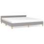 Estructura de cama con cabecero gris claro tela 180x200 cm de vidaXL, Camas y somieres - Ref: Foro24-347431, Precio: 143,05 €...