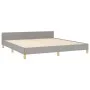 Estructura de cama con cabecero gris claro tela 180x200 cm de vidaXL, Camas y somieres - Ref: Foro24-347431, Precio: 141,33 €...