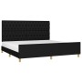 Estructura de cama con cabecero de tela negro 200x200 cm de vidaXL, Camas y somieres - Ref: Foro24-3125326, Precio: 289,57 €,...