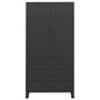 Armario industrial de metal negro 90x50x180 cm en Armarios roperos | Comprar online en Foru.es