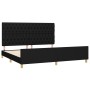 Estructura de cama con cabecero de tela negro 200x200 cm de vidaXL, Camas y somieres - Ref: Foro24-3125326, Precio: 289,57 €,...