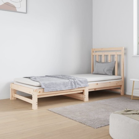 Sofá cama extraíble madera maciza de pino 2x(90x190) cm de vidaXL, Camas y somieres - Ref: Foro24-3124757, Precio: 147,38 €, ...