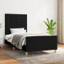 Estructura de cama con cabecero de tela negro 100x200 cm de vidaXL, Camas y somieres - Ref: Foro24-3125035, Precio: 128,88 €,...