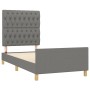 Estructura de cama con cabecero de tela gris oscuro 100x200 cm de vidaXL, Camas y somieres - Ref: Foro24-3125277, Precio: 149...