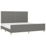 Estructura de cama con cabecero tela gris oscuro 200x200 cm de vidaXL, Camas y somieres - Ref: Foro24-3125001, Precio: 222,35...