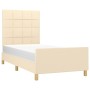 Estructura de cama con cabecero de tela color crema 100x200 cm de vidaXL, Camas y somieres - Ref: Foro24-3125038, Precio: 124...