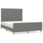 Estructura de cama con cabecero de tela gris oscuro 140x200 cm de vidaXL, Camas y somieres - Ref: Foro24-3125058, Precio: 231...
