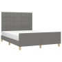 Estructura de cama con cabecero de tela gris oscuro 140x200 cm de vidaXL, Camas y somieres - Ref: Foro24-3125058, Precio: 231...