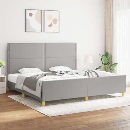 Estructura de cama con cabecero de tela gris claro 200x200 cm de vidaXL, Camas y somieres - Ref: Foro24-3125000, Precio: 224,...