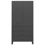 Armario industrial de metal gris antracita 90x50x180 cm en Armarios roperos | Comprar online en Foru.es