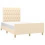 Estructura de cama con cabecero de tela color crema 120x200 cm de vidaXL, Camas y somieres - Ref: Foro24-3125289, Precio: 186...