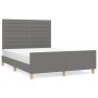 Estructura de cama con cabecero de tela gris oscuro 140x190 cm de vidaXL, Camas y somieres - Ref: Foro24-3125131, Precio: 214...