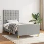 Light gray fabric bed frame with headboard 90x200 cm by vidaXL, Beds and slatted bases - Ref: Foro24-3125349, Price: 134,77 €...