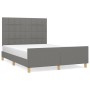 Estructura de cama con cabecero de tela gris oscuro 140x190 cm de vidaXL, Camas y somieres - Ref: Foro24-3125050, Precio: 230...