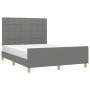 Estructura de cama con cabecero de tela gris oscuro 140x190 cm de vidaXL, Camas y somieres - Ref: Foro24-3125050, Precio: 230...